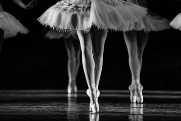 Obraz na płótnie Canvas Swan Lake ballet. Ballerinas dancing