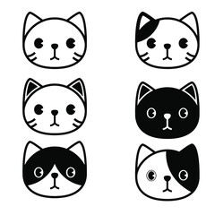 Cats set. Kitties.Vector collection in flat style. - 515880458