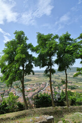 Panoramic view of Lagopesole, a small village in the Basilicata region in Italy.