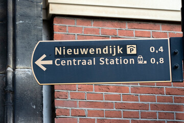 Direction Sign At Amsterdam The Netherlands 14-3-2022