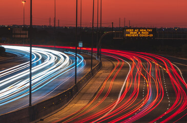Highway with Covid display, Arizona