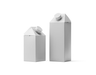 Packages Juice Cardboard Pack 500 ml and 750 ml, isolated on white background	
