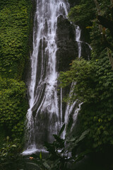 Mountain waterfall, Bali landscape, Indonesia. Tourism in Bali.