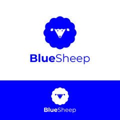 blue sheep logo design template