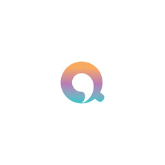 Q logo initials illustration quote design vector