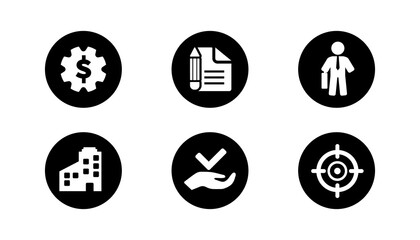 Business flat icon set. Vector illustration.