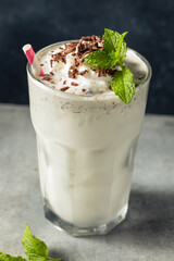 Homemade Green Chocolate Chip Mint Milkshake