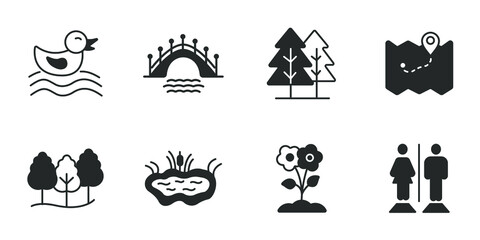 city park icons set . city park pack symbol vector elements for infographic web