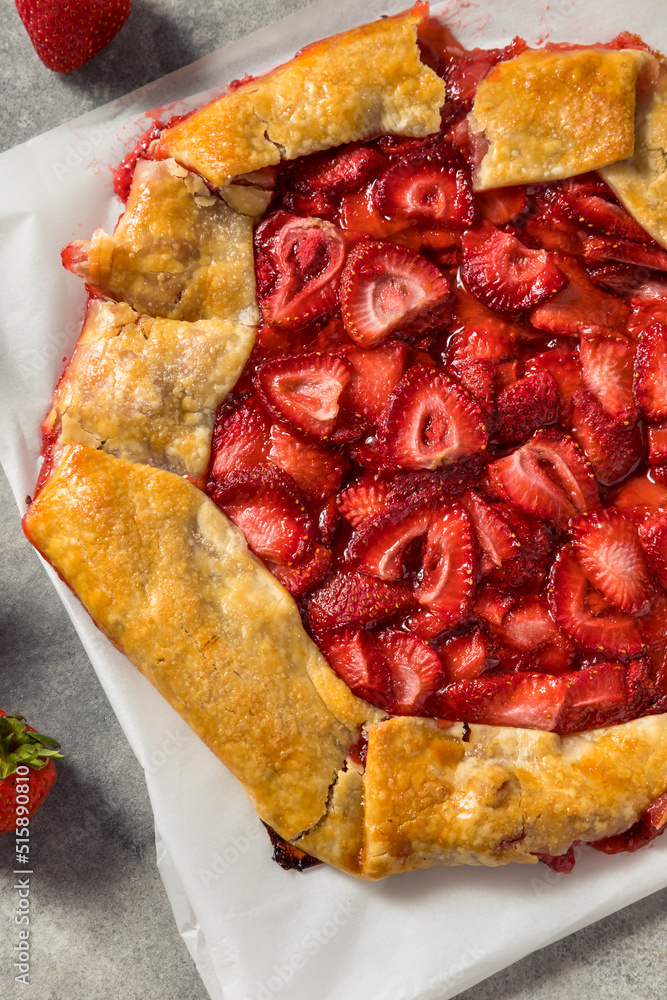 Sticker homemade french strawberry galette