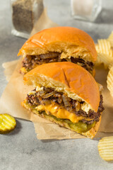 Homemade Juicy Lucy Cheeseburger