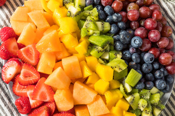 Raw Organic Rainbow Fruit Salad