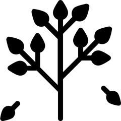 autumn tree glyph icon