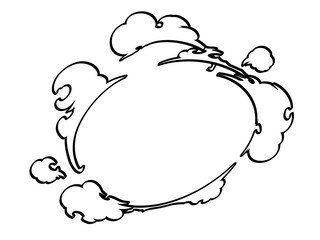 煙のエフェクトの丸いフレーム