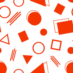 Orange memphis design seamless pattern with white background.