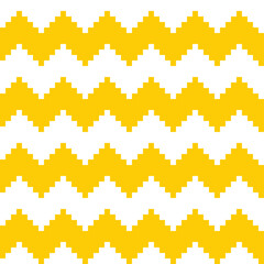 Materiał do szycia Yellow and white aztec chevron seamless pattern.