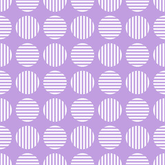 White circles seamless pattern with purple background.