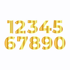 Gold Color Number Design Vector With White Background