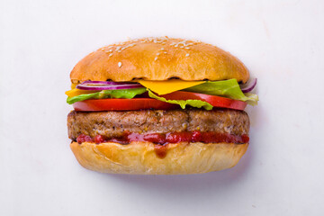 Burger with meat cutlet