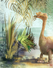 766_dinosaur with grass