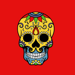 Skull the Day of the Death. Mexican style skull vector