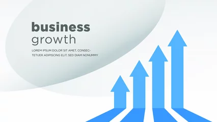 Foto op Canvas blue arrows of business sale growth © Veeraphat