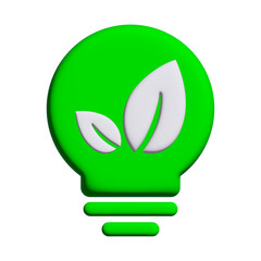 Green 3d eco energy concept, plant growing inside the light bulb