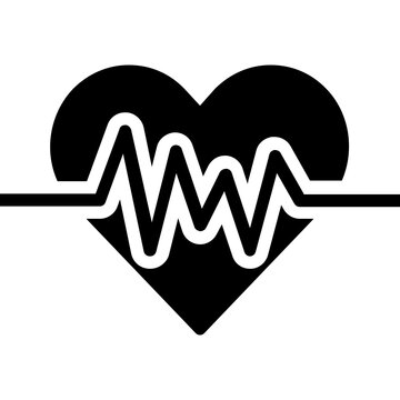 Heart Beat Glyph Icon