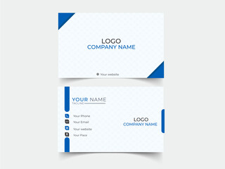 Blue and white color modern business card design