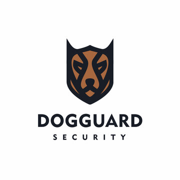 Dog guard logo design, vector and illustration