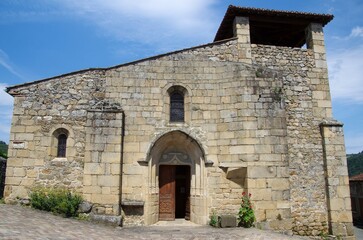 Fototapeta na wymiar Church in the village of Boucieu le Roi in Ardeche in France