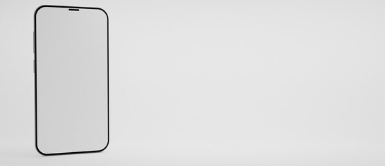 White smartphone with blank screen rotated position Smartphone. Mock up generic device. smartphones set. Template for info graphics or presentation 3D Render