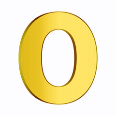 Number 0 Vector Gold Gradient Color Free Vector Png