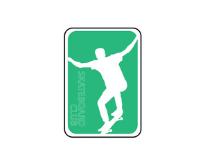 skaterboard player icon vector