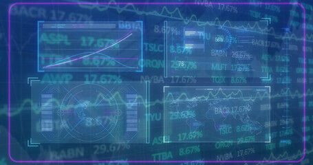 Image of data processing over server room