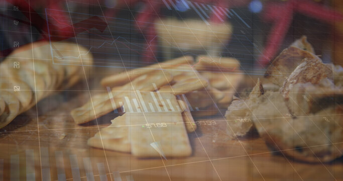 Image of data processing over diverse male basketball players at gym - Powered by Adobe