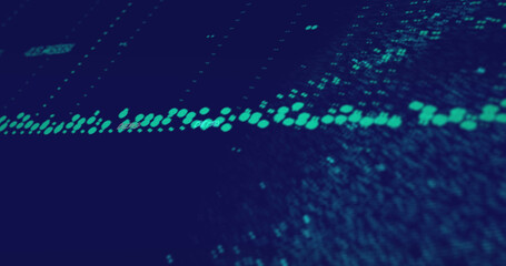 Image of data processing on blue background