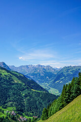 Obraz premium Panorama of mountains in Swiss Alps (vertical)