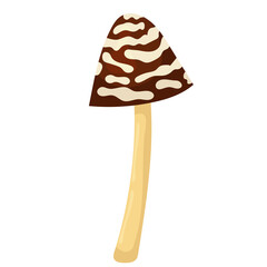 mushroom on white background in flat style, isolated