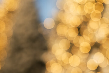 Obraz premium Background with blurred bokeh golden lights