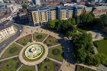 aerial view of Queens Gardens, Kinston upon Hull City park Leisure and events space 
