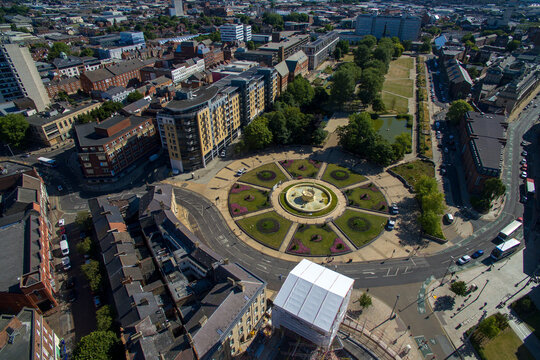 aerial view of Queens Gardens, Kinston upon Hull City park Leisure and events space 