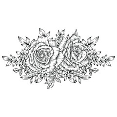 outline flower bouquet decoration