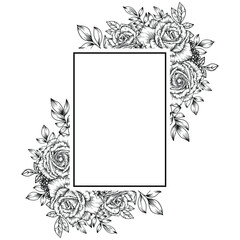 outline flower frame decoration