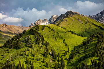 landscape with mountains and sky