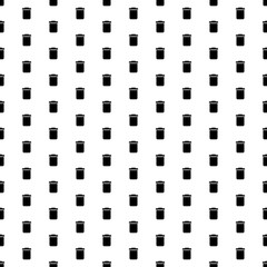 Square seamless background pattern from black trash symbols. The pattern is evenly filled. Vector illustration on white background