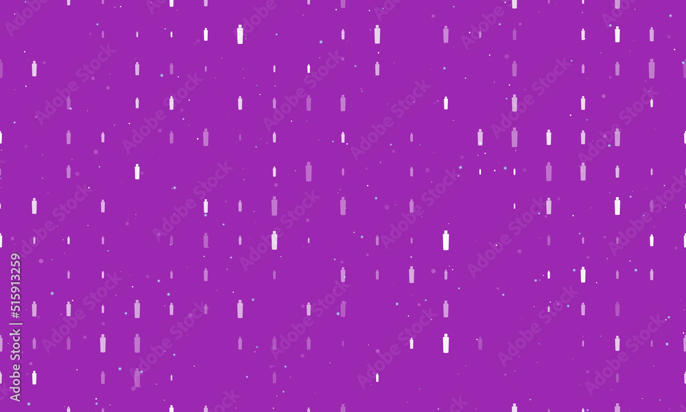 Poster seamless background pattern of evenly spaced white shampoo symbols of different sizes and opacity. v