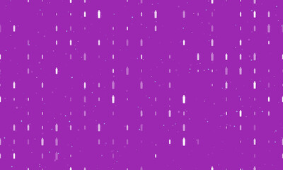 Seamless background pattern of evenly spaced white shampoo symbols of different sizes and opacity. Vector illustration on purple background with stars