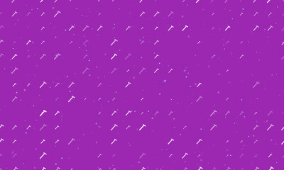 Seamless background pattern of evenly spaced white mens razor symbols of different sizes and opacity. Vector illustration on purple background with stars