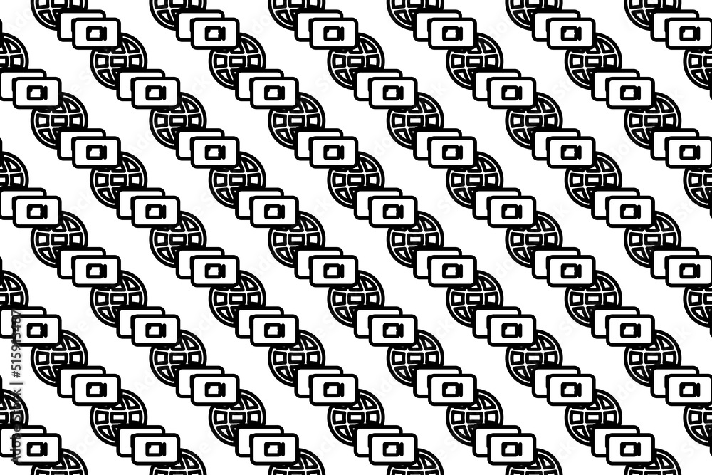 Poster seamless pattern completely filled with outlines of videoconference symbols. elements are evenly spa