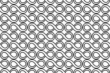 Seamless pattern completely filled with outlines of infinity symbols. Elements are evenly spaced. Vector illustration on white background
